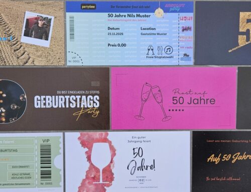 Individuelle Einladungskarten zum 50. Geburtstag